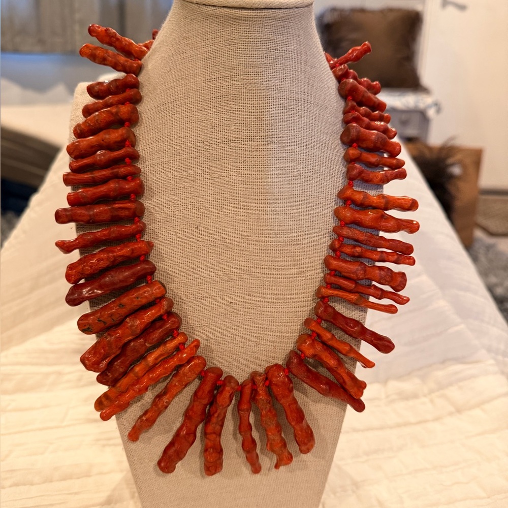 Vintage Natural Chunky Branch Coral Necklace, from the 1990s